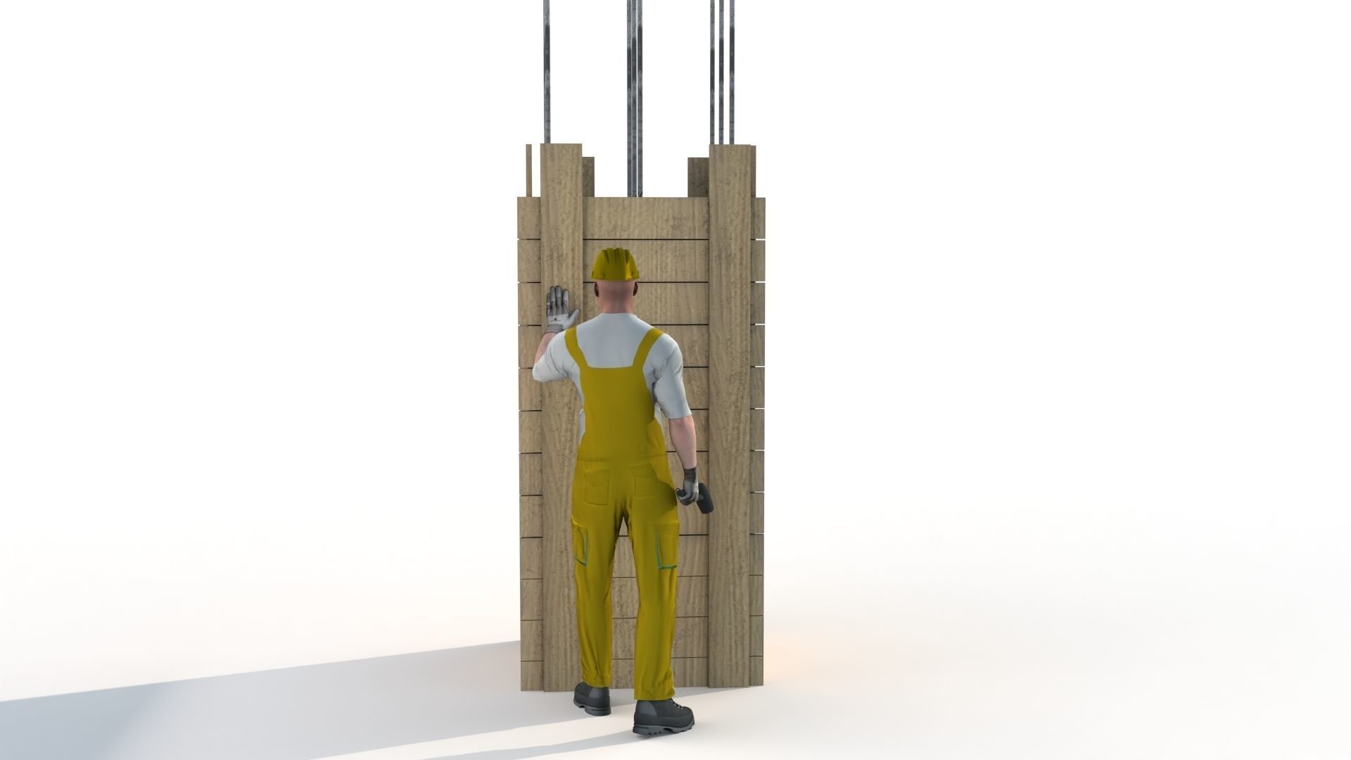 Workman Idle Animation 05 Low-poly 3D model_5