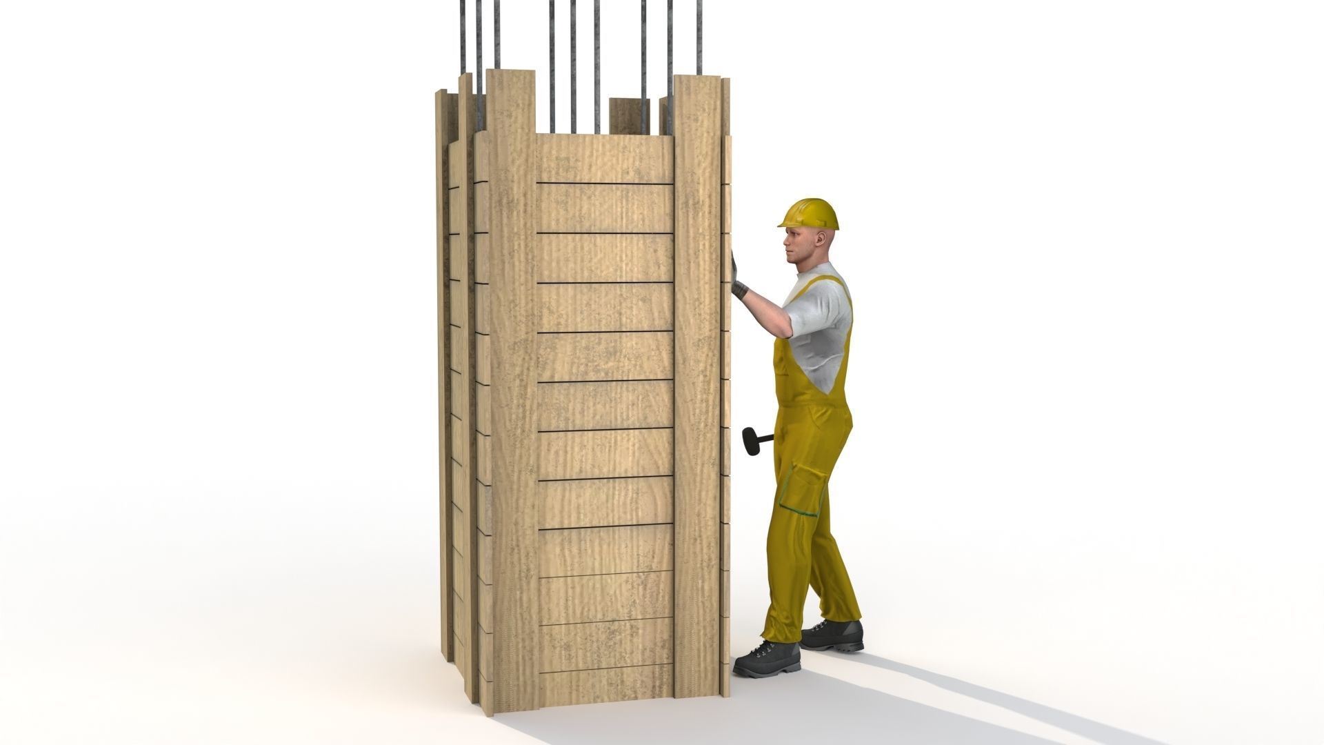 Workman Idle Animation 05 Low-poly 3D model_3