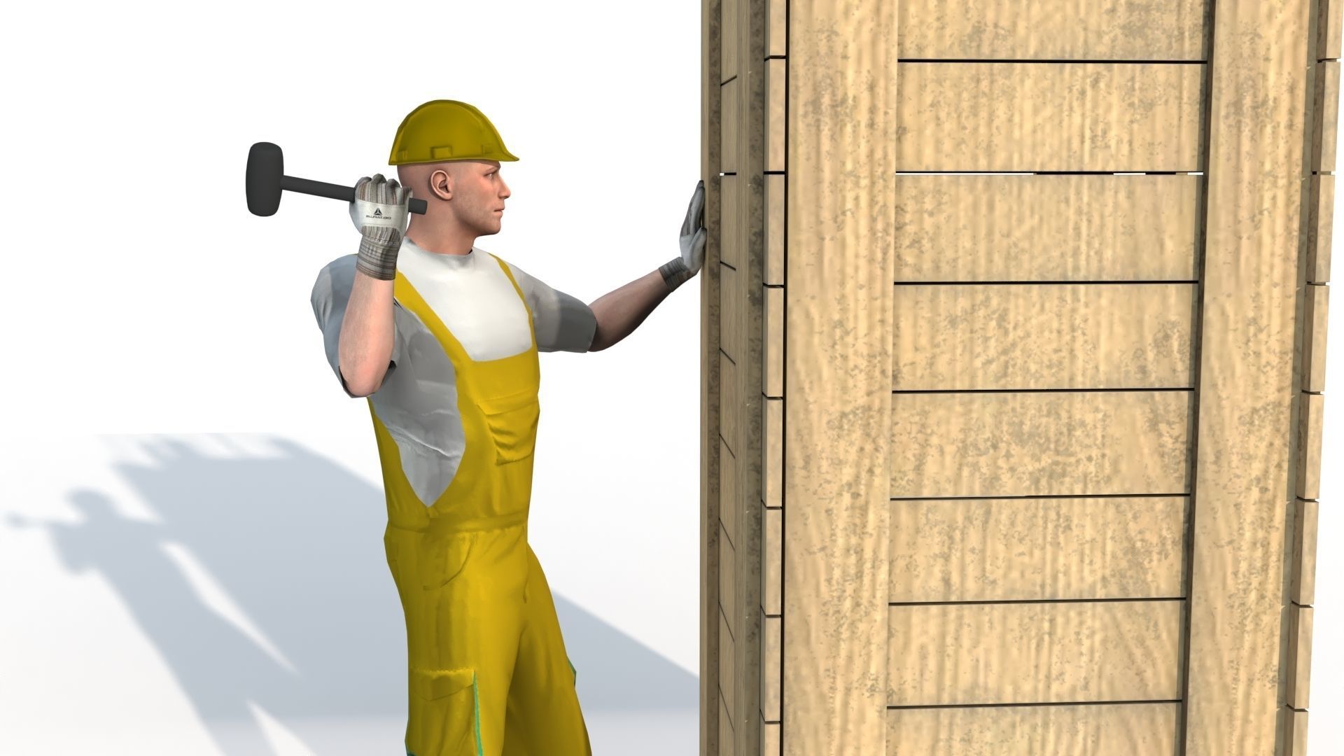 Workman Idle Animation 05 Low-poly 3D model_11
