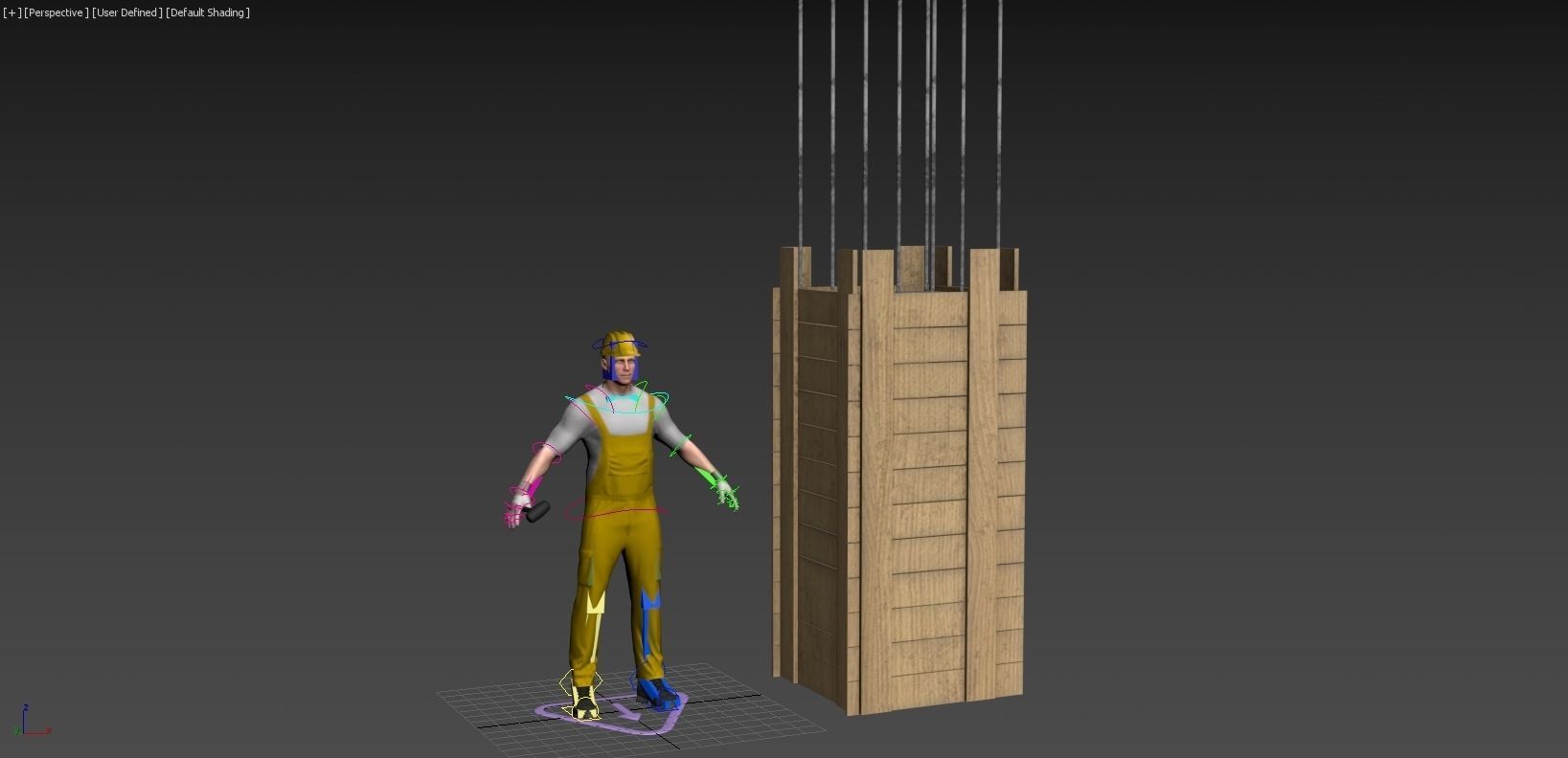 Workman Idle Animation 05 Low-poly 3D model_22