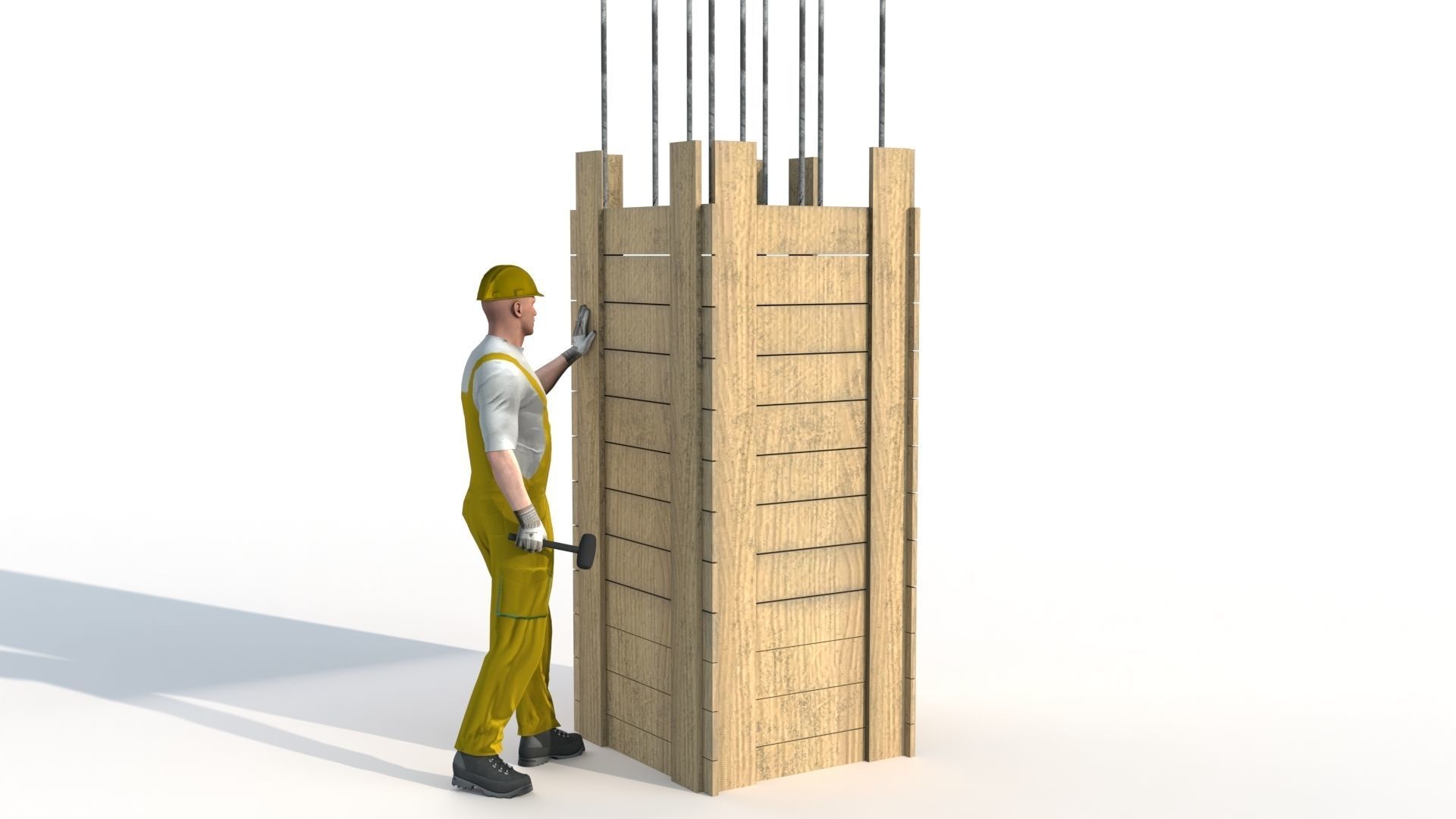 Workman Idle Animation 05 Low-poly 3D model_6