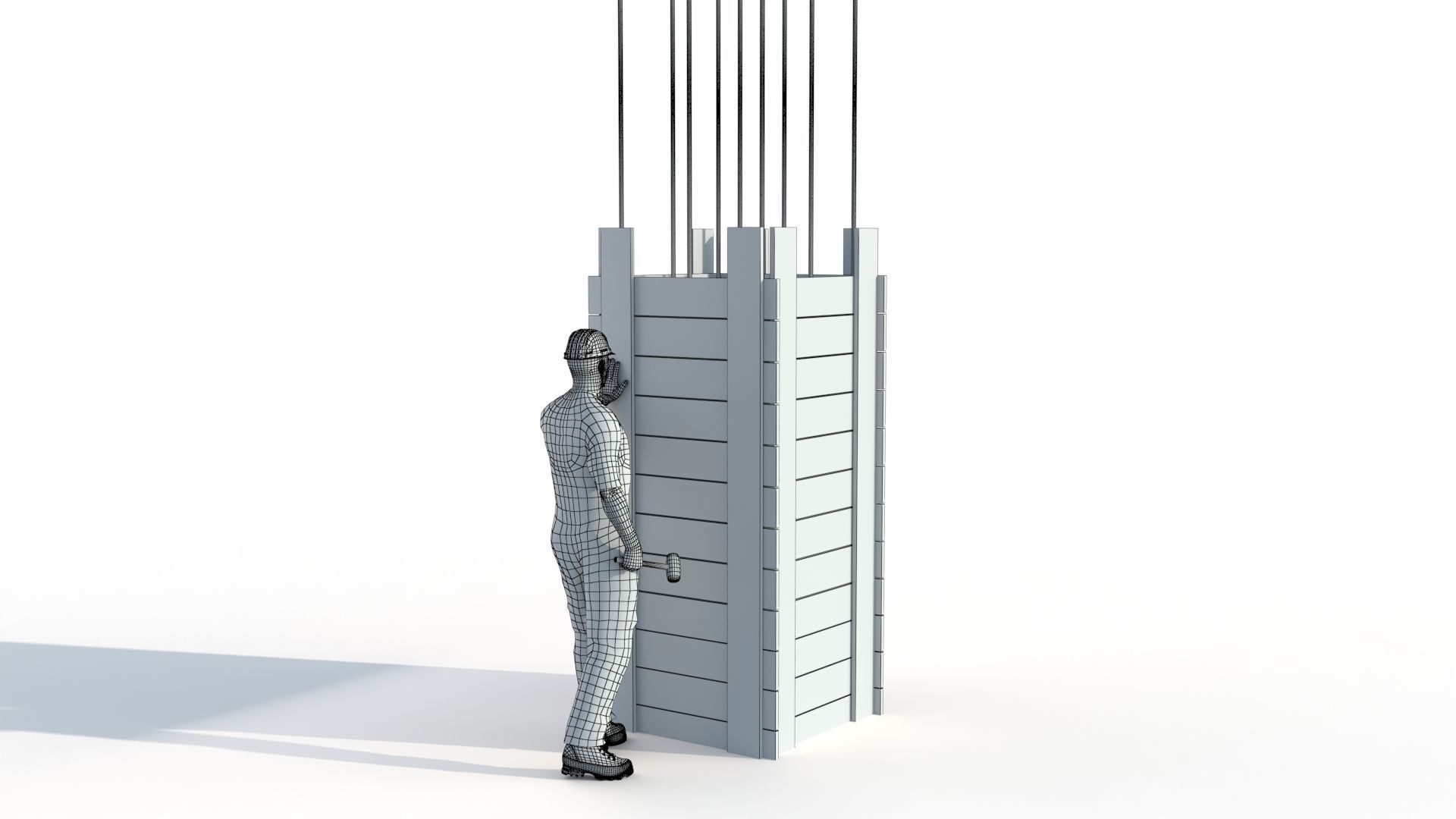 Workman Idle Animation 05 Low-poly 3D model_15