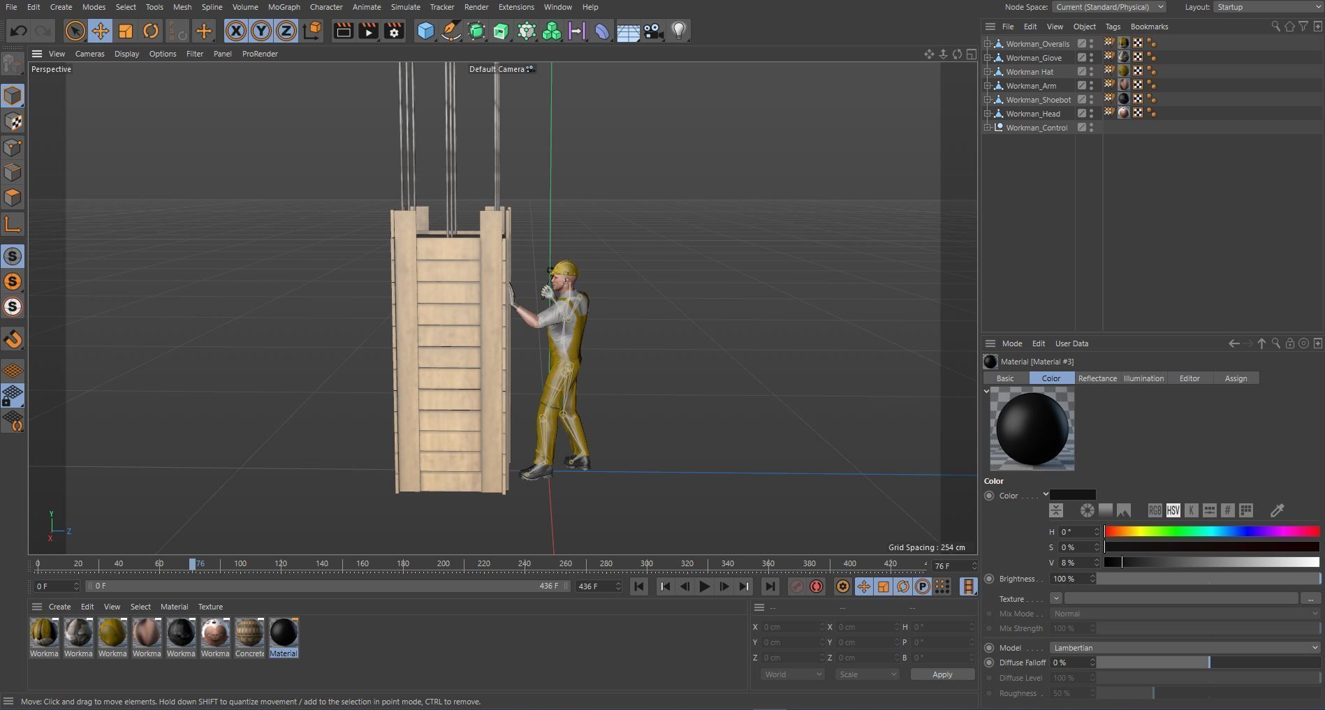 Workman Idle Animation 05 Low-poly 3D model_20