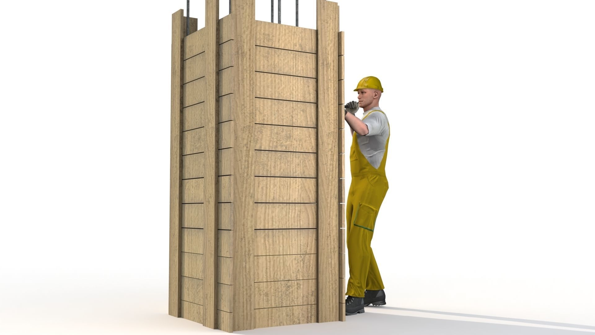 Workman Idle Animation 05 Low-poly 3D model_13