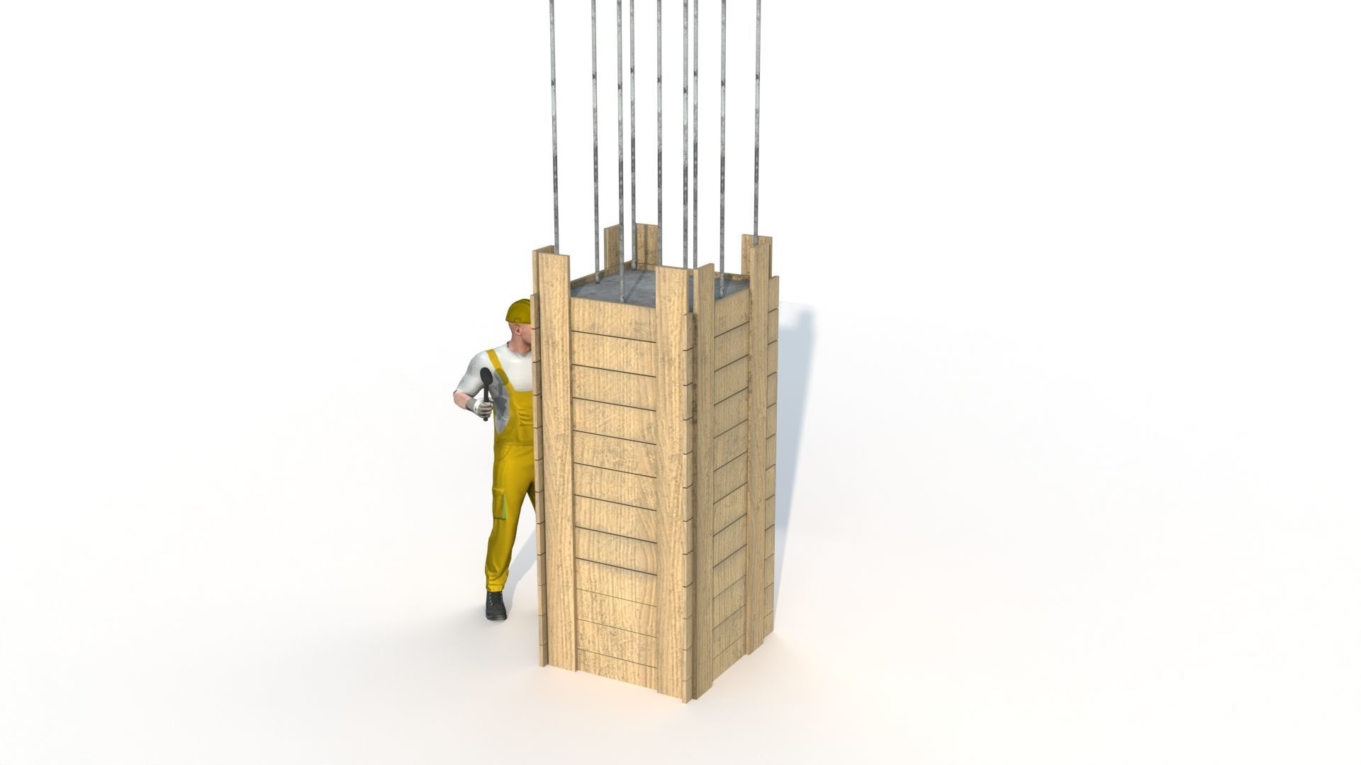 Workman Idle Animation 05 Low-poly 3D model_8