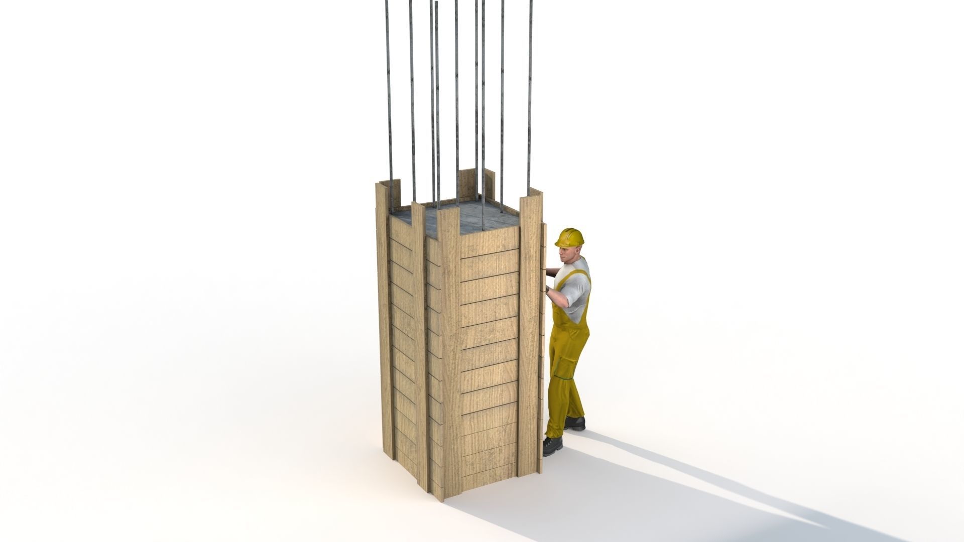 Workman Idle Animation 05 Low-poly 3D model_9