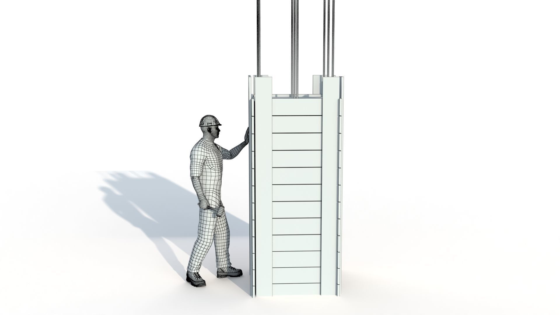 Workman Idle Animation 05 Low-poly 3D model_14