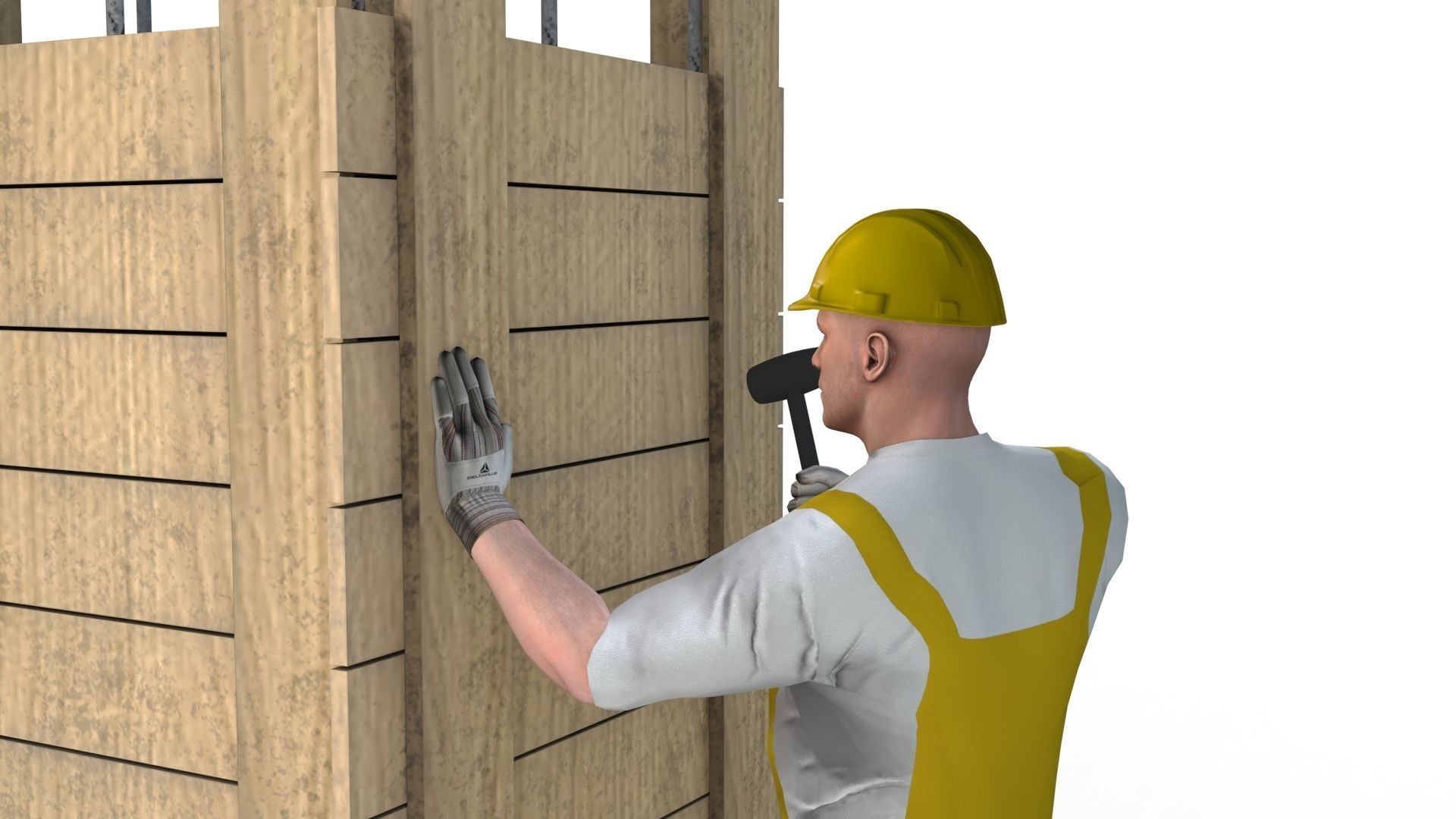 Workman Idle Animation 05 Low-poly 3D model_10