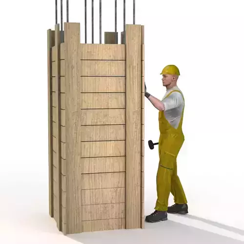 Workman Idle Animation 05 Low-poly 3D model