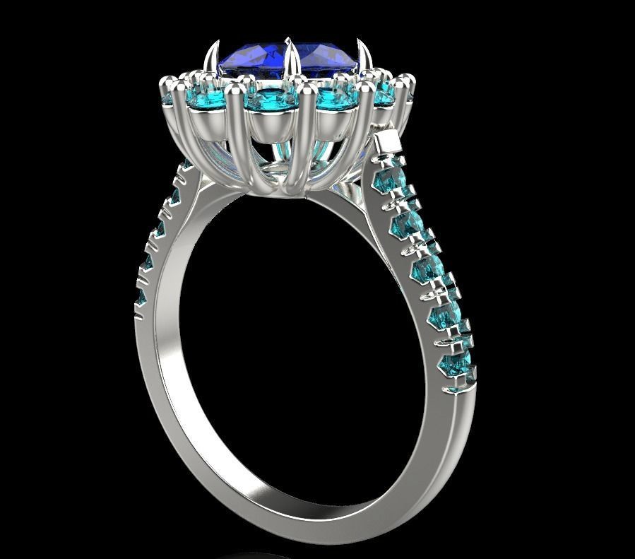 a ring with a diamond 3D print model_1