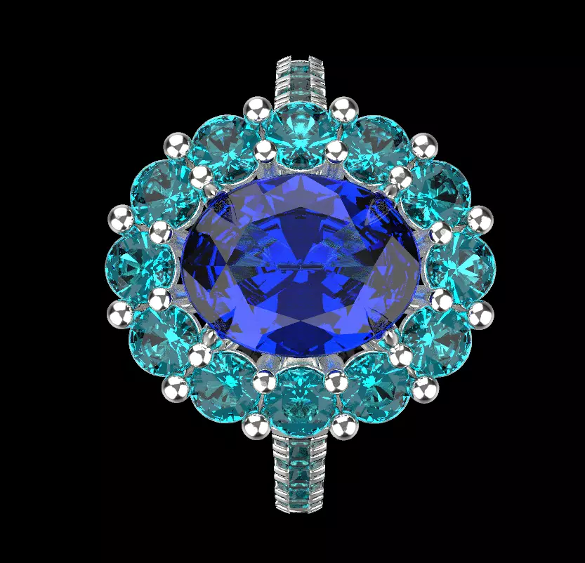 a ring with a diamond 3D print model_0