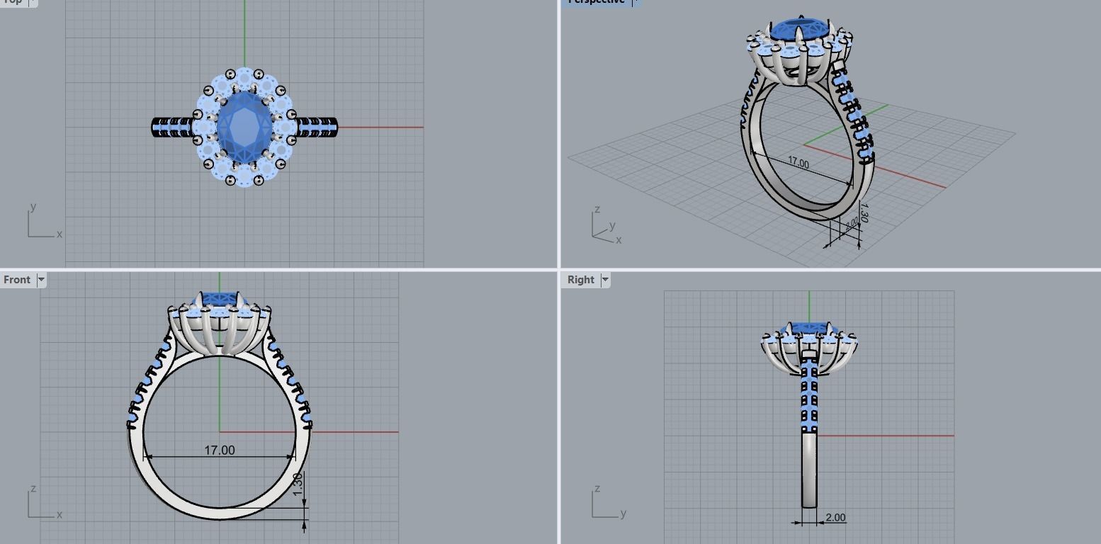 a ring with a diamond 3D print model_10
