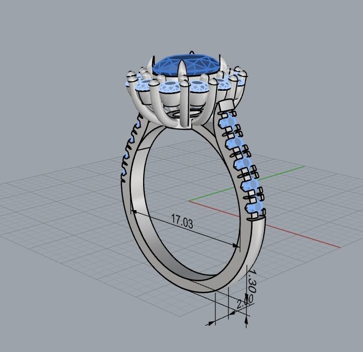 a ring with a diamond 3D print model_8