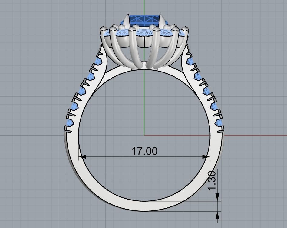 a ring with a diamond 3D print model_9