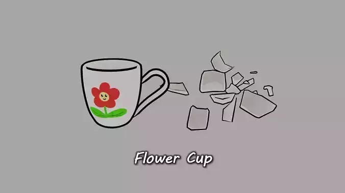 Flower Cup Low-poly 3D model