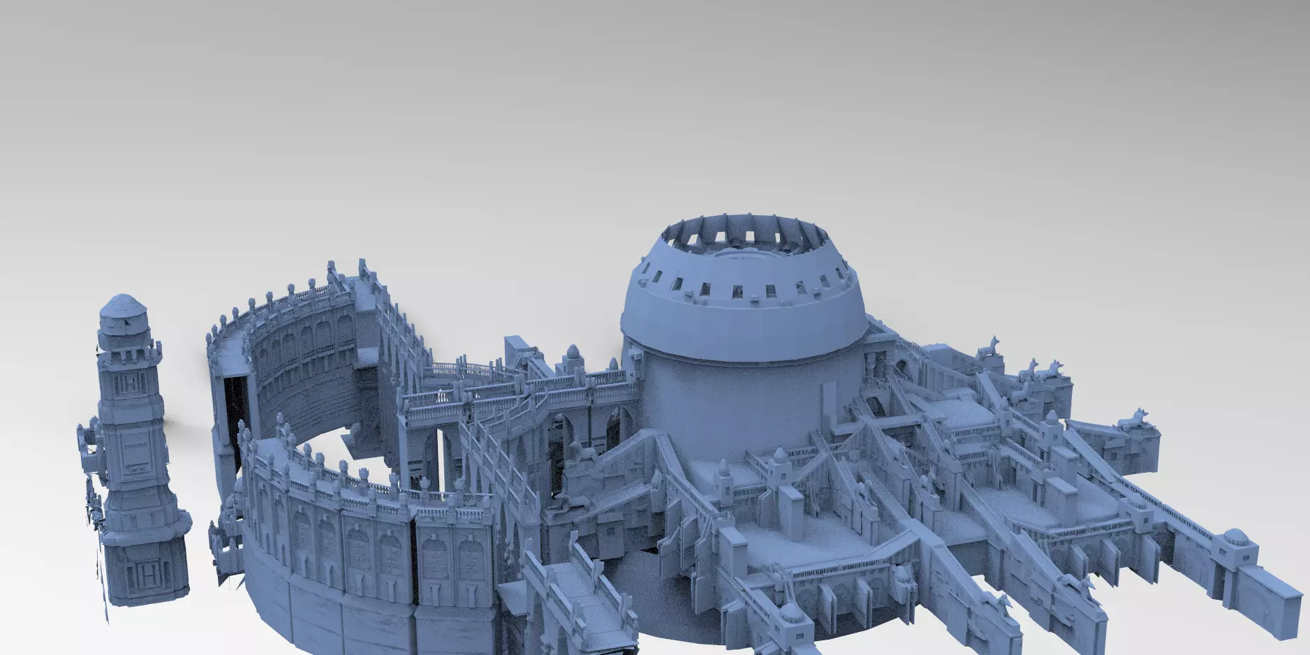 Ancient Egyptian Gods Halls Arena City 2 3D model