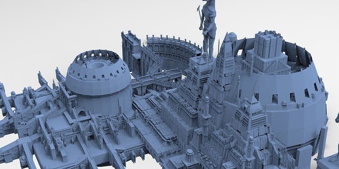 Ancient Egyptian Gods Halls Arena City 4  3D model