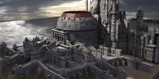 Ancient Egyptian Gods Halls Arena City 5 3D model