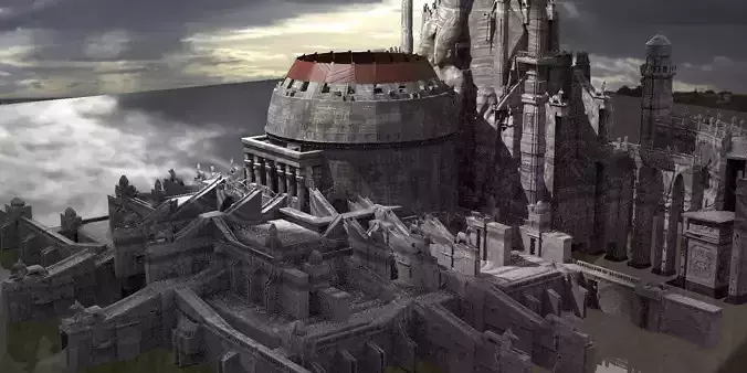 Ancient Egyptian Gods Halls Arena City 5 3D model