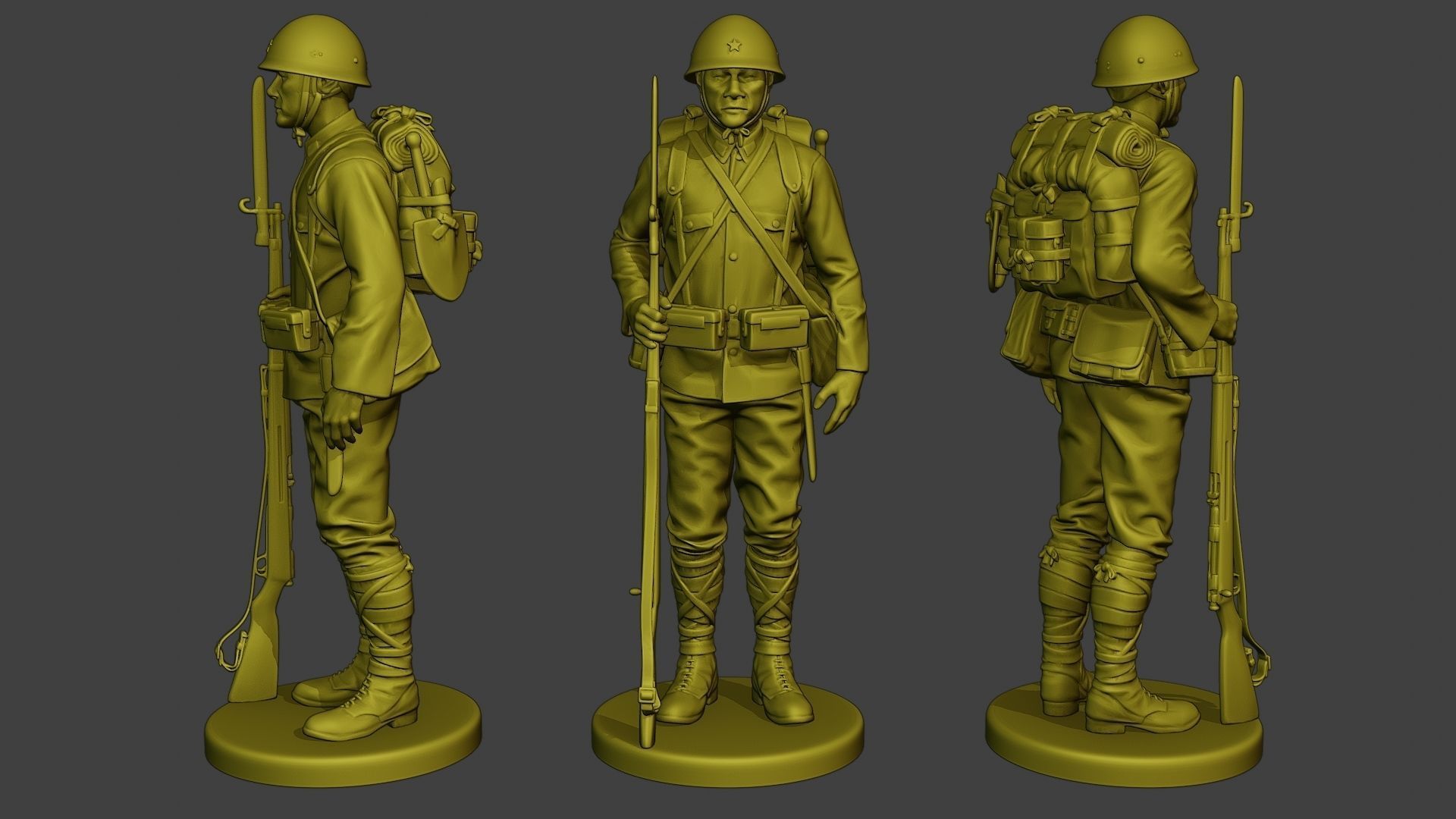 Japanese soldiers ww2 J1 Pack1 3D Model Collection_3
