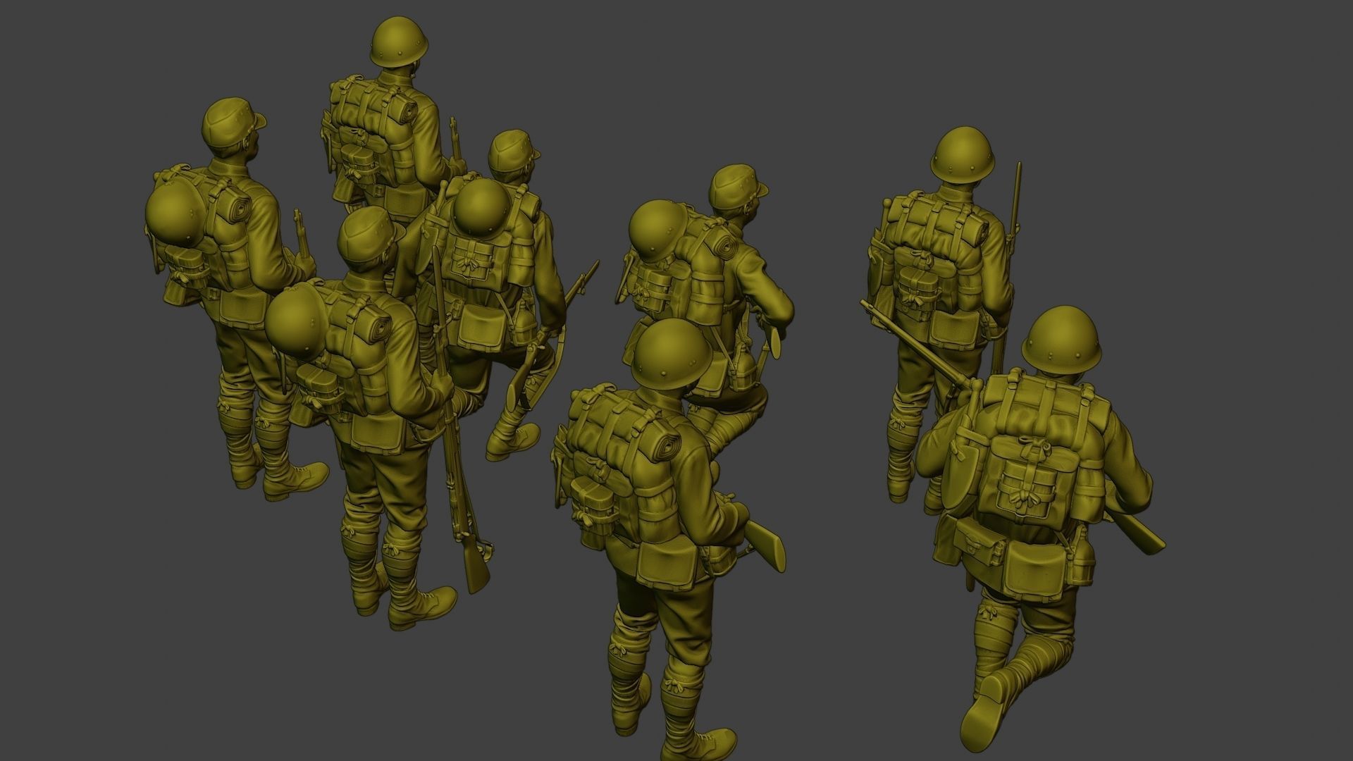 Japanese soldiers ww2 J1 Pack1 3D Model Collection_28