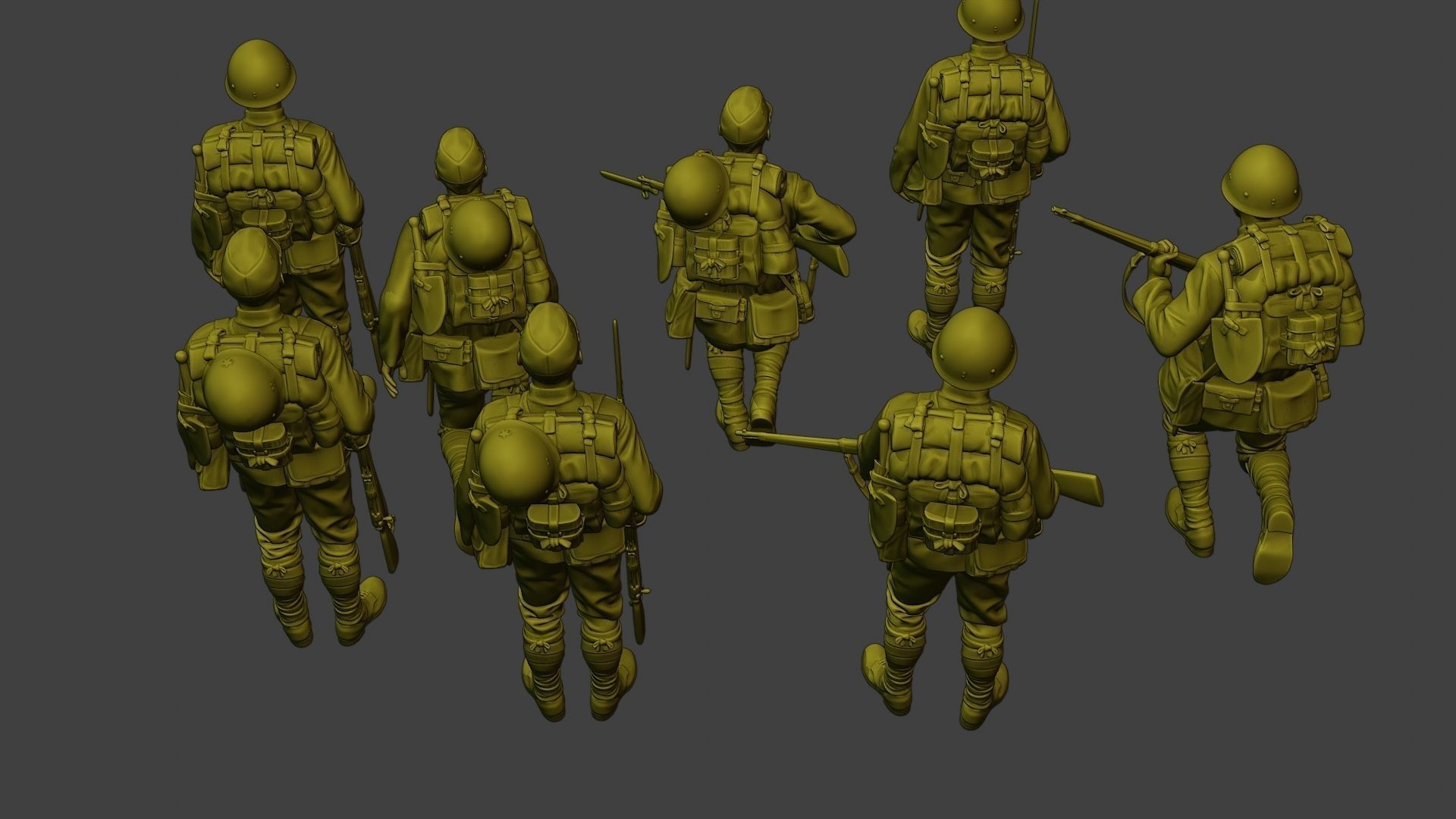 Japanese soldiers ww2 J1 Pack1 3D Model Collection_17