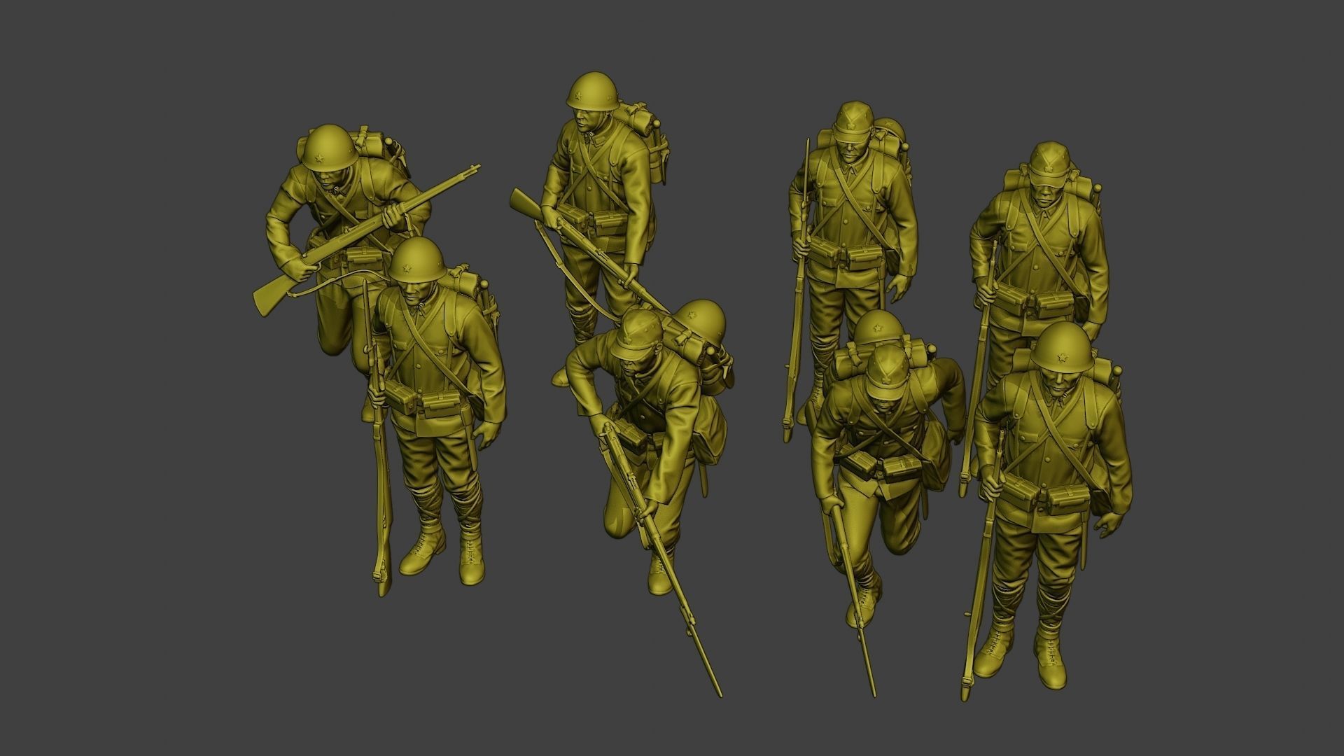 Japanese soldiers ww2 J1 Pack1 3D Model Collection_27
