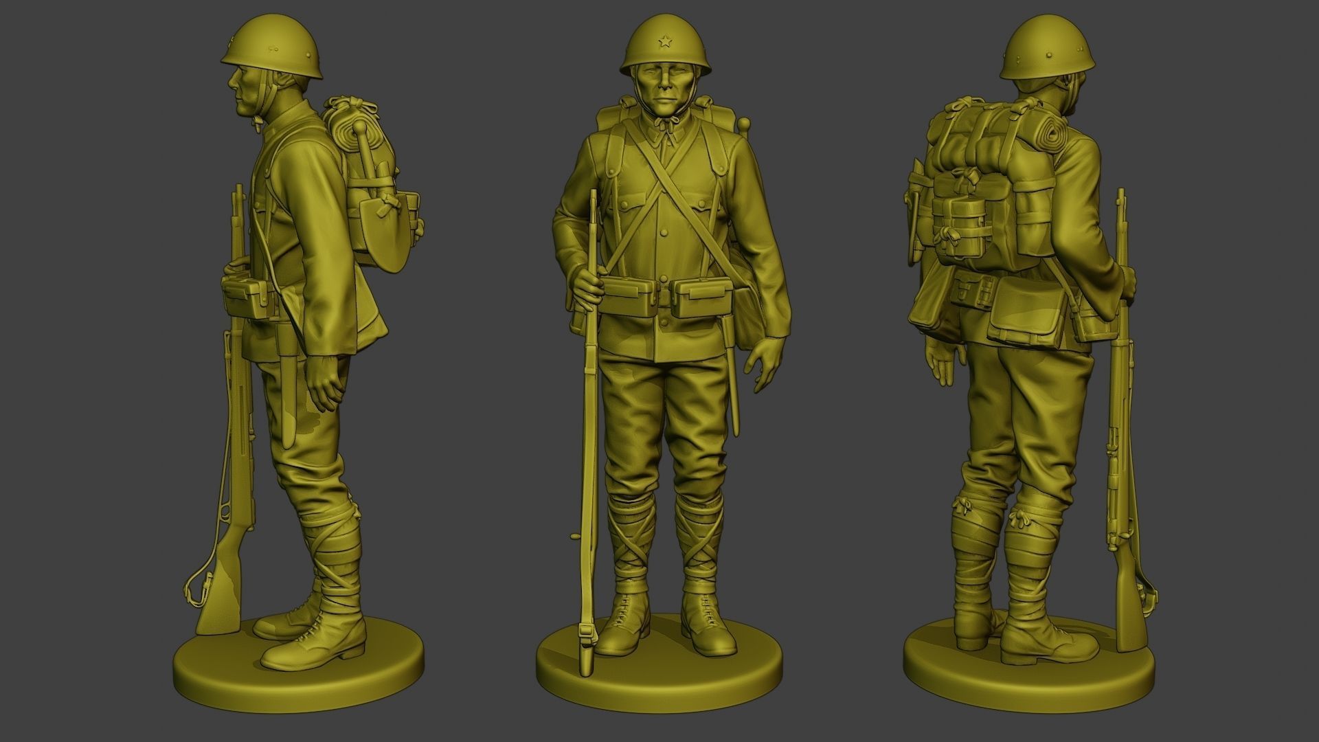 Japanese soldiers ww2 J1 Pack1 3D Model Collection_7