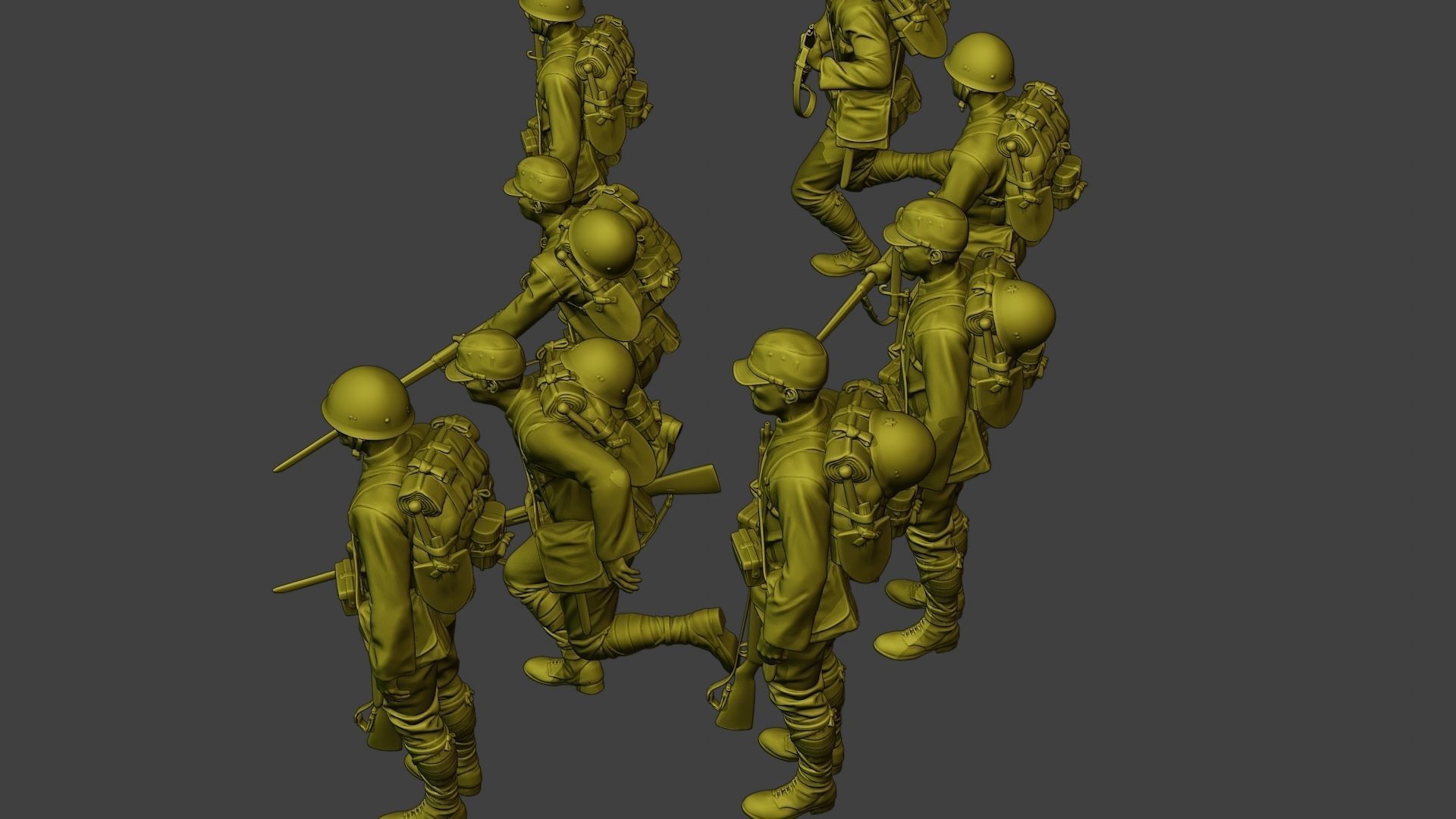 Japanese soldiers ww2 J1 Pack1 3D Model Collection_24