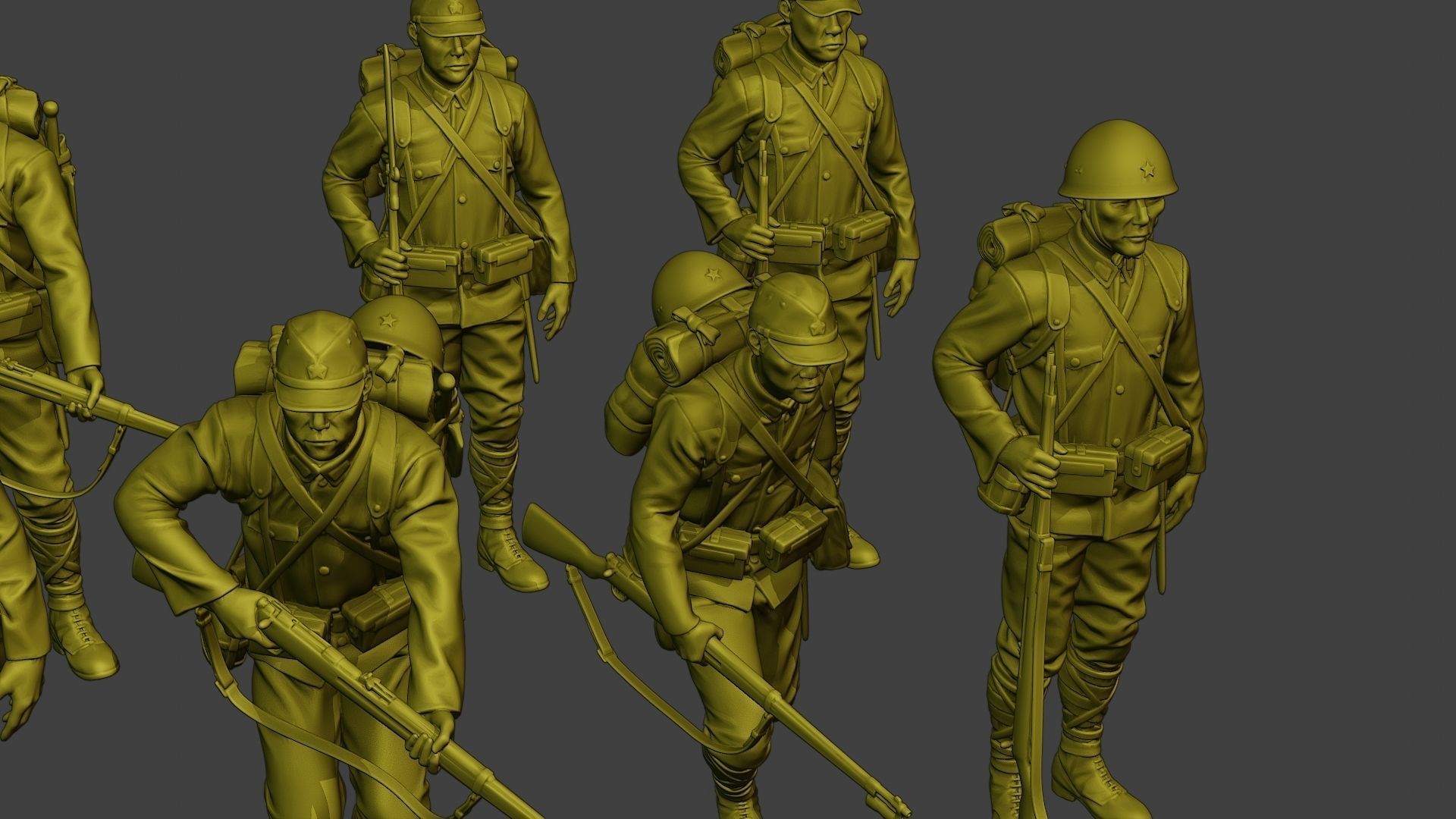 Japanese soldiers ww2 J1 Pack1 3D Model Collection_26