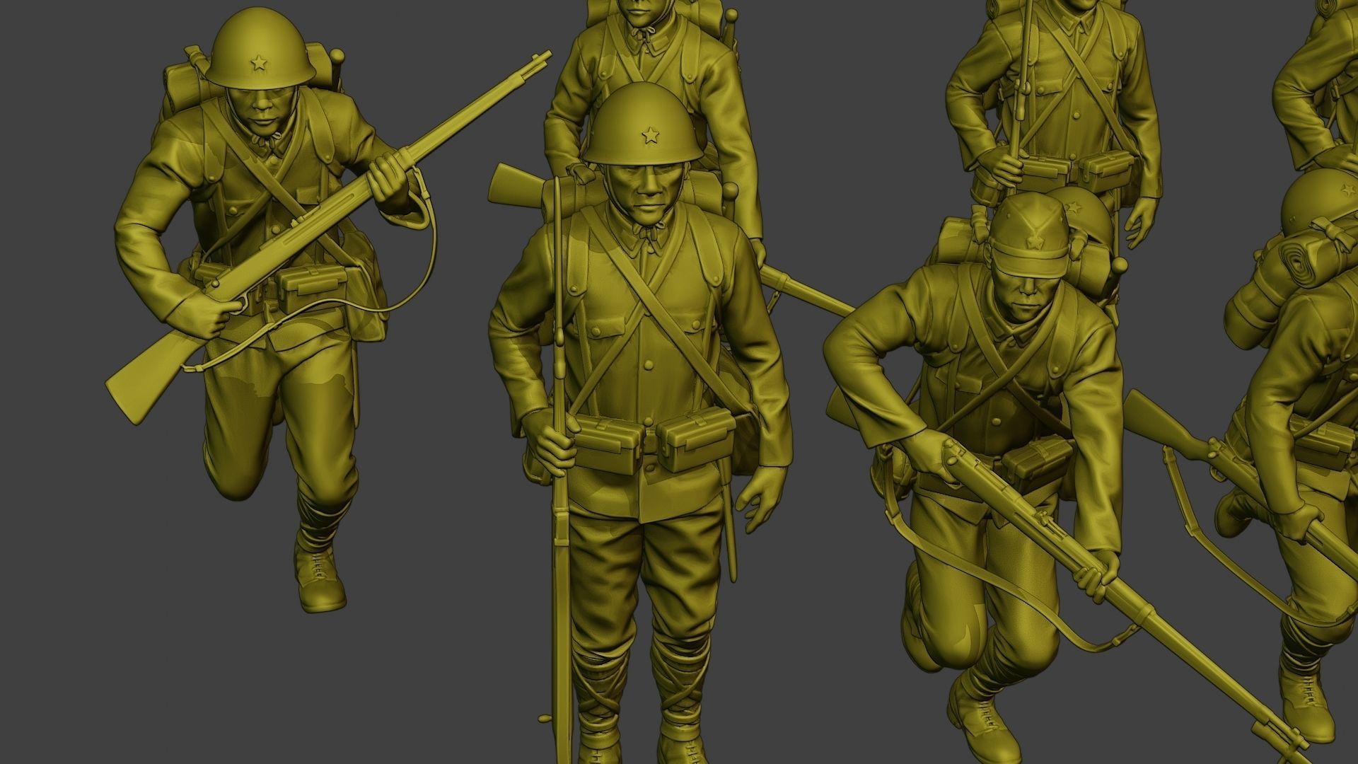 Japanese soldiers ww2 J1 Pack1 3D Model Collection_22