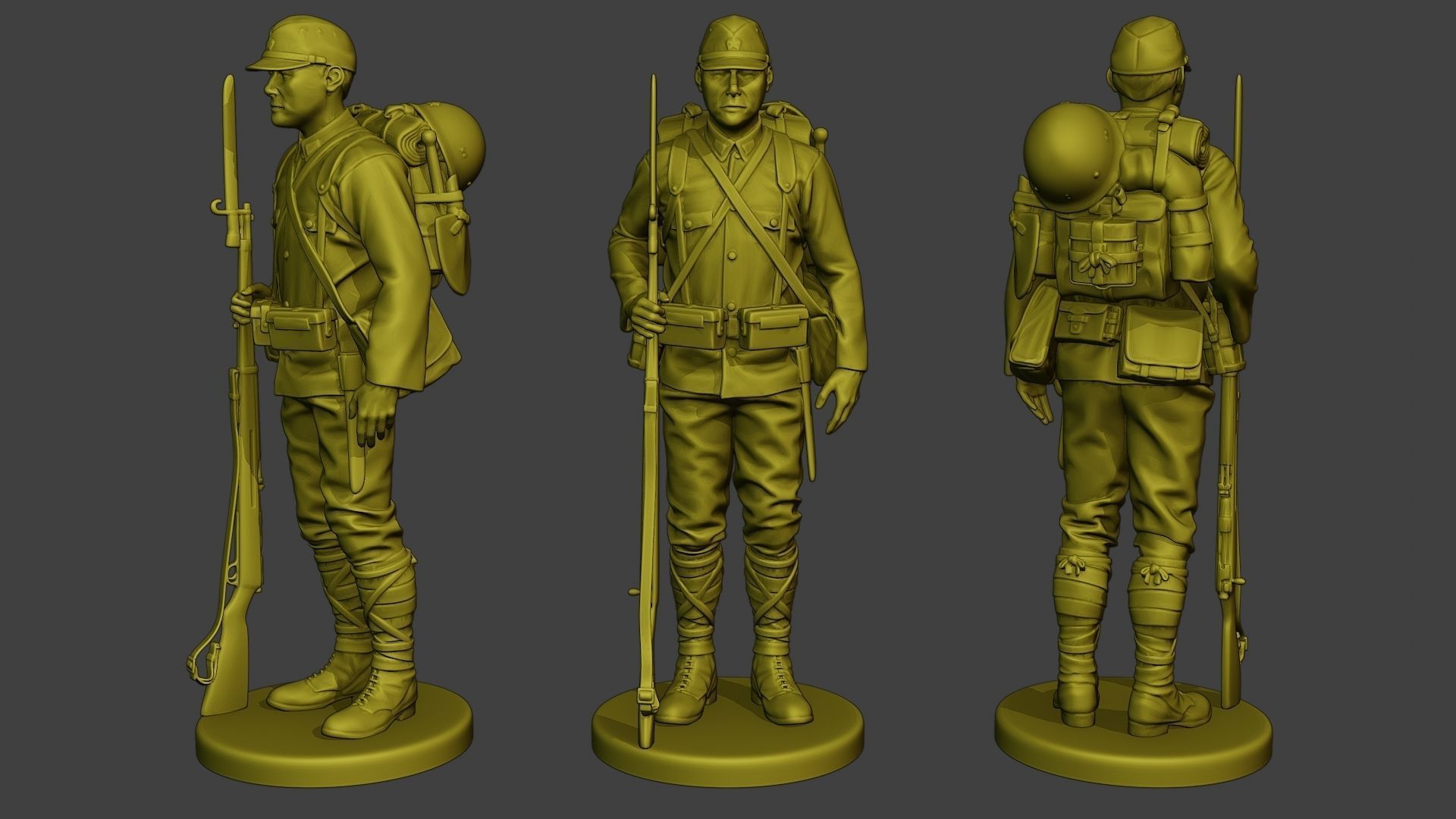 Japanese soldiers ww2 J1 Pack1 3D Model Collection_6