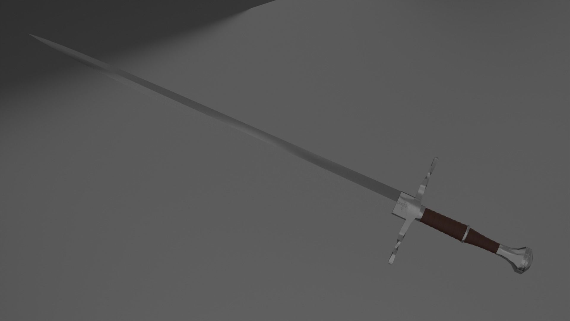 Bastard sword Free low-poly 3D model_3