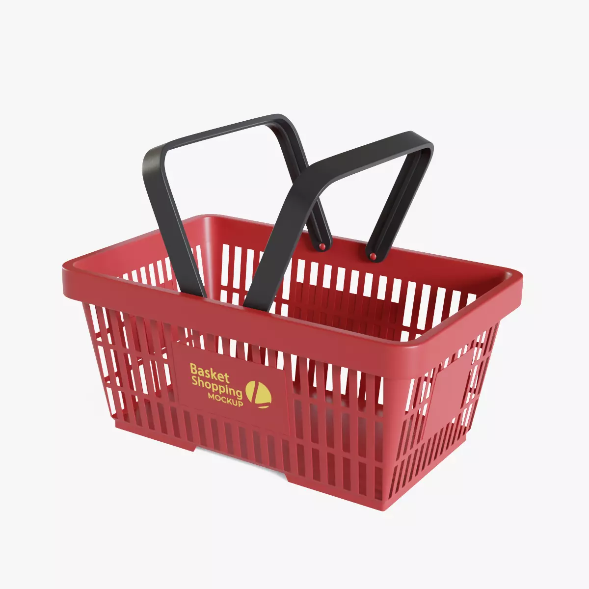 Shopping Basket Low-poly 3D model_0