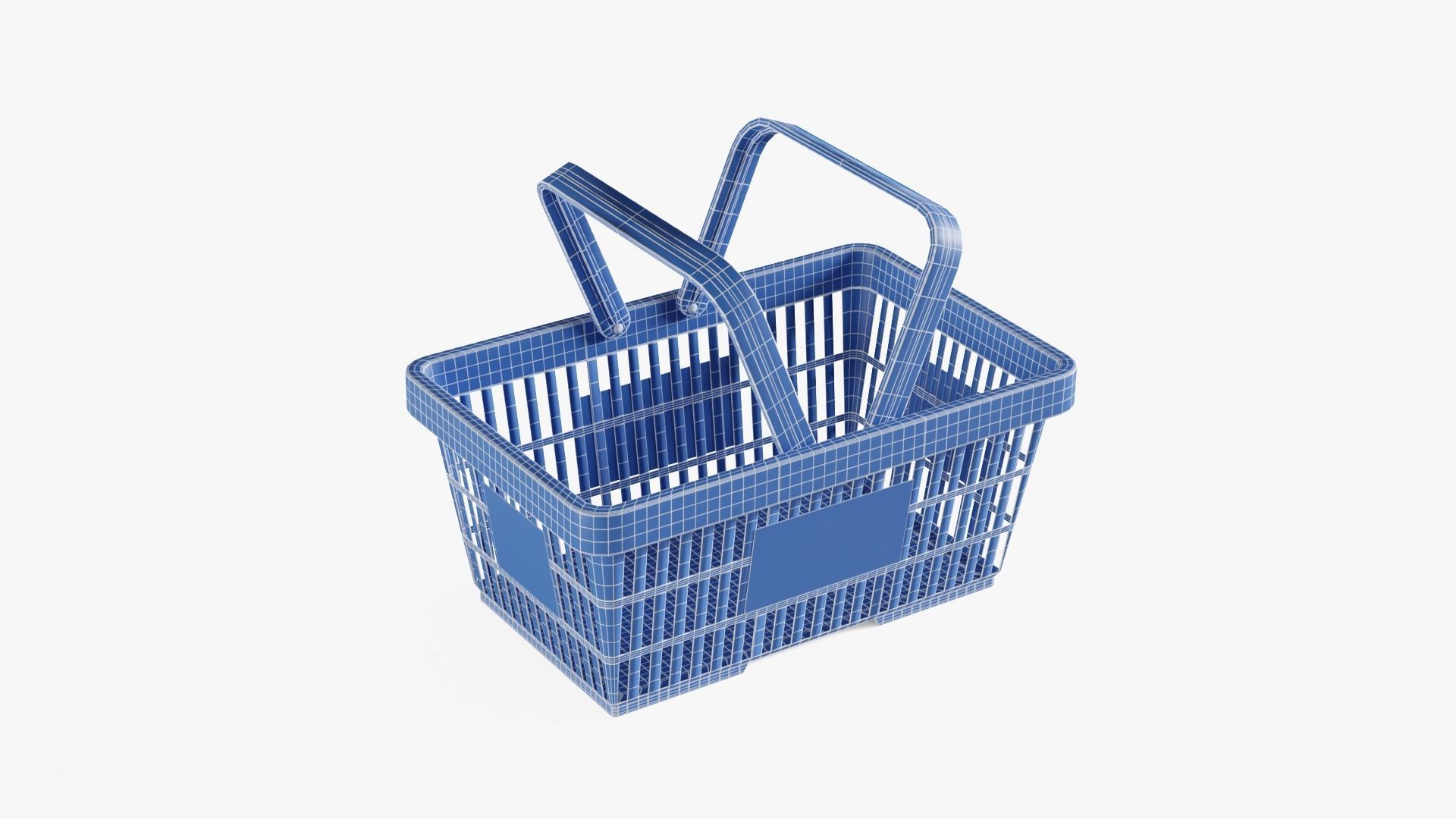 Shopping Basket Low-poly 3D model_16