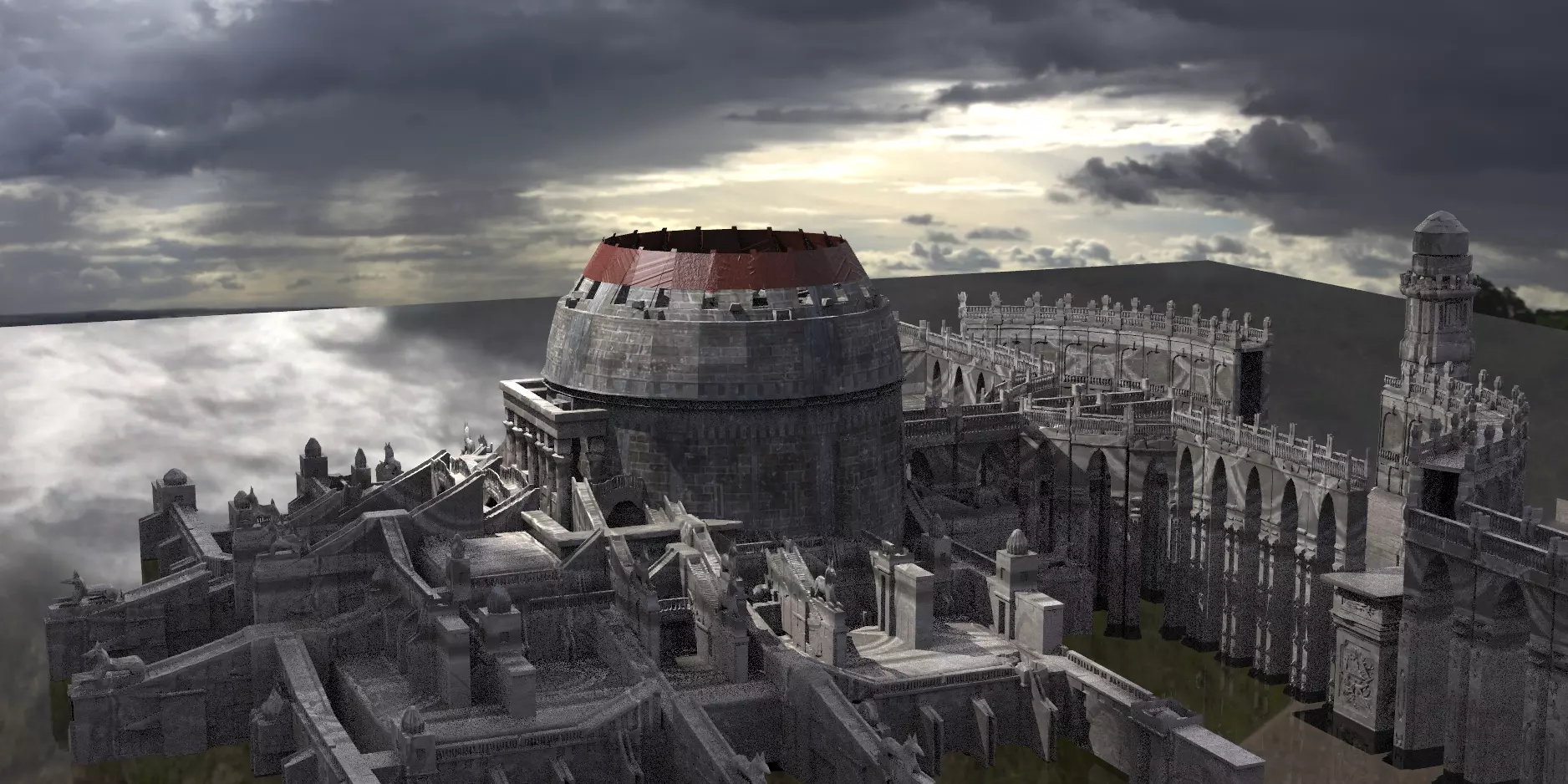 Ancient Egyptian Gods Halls Arena City 7  3D model_0