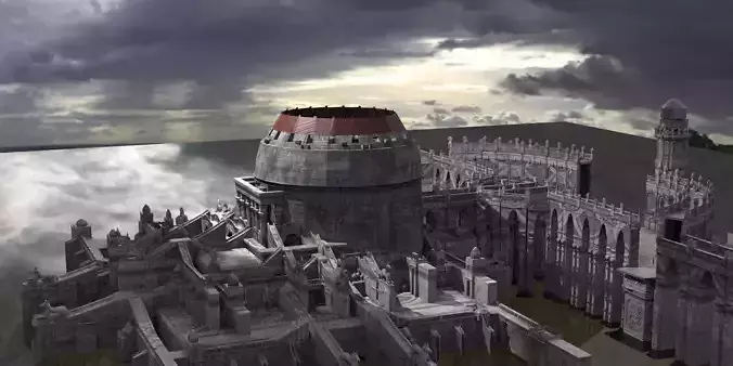 Ancient Egyptian Gods Halls Arena City 7  3D model