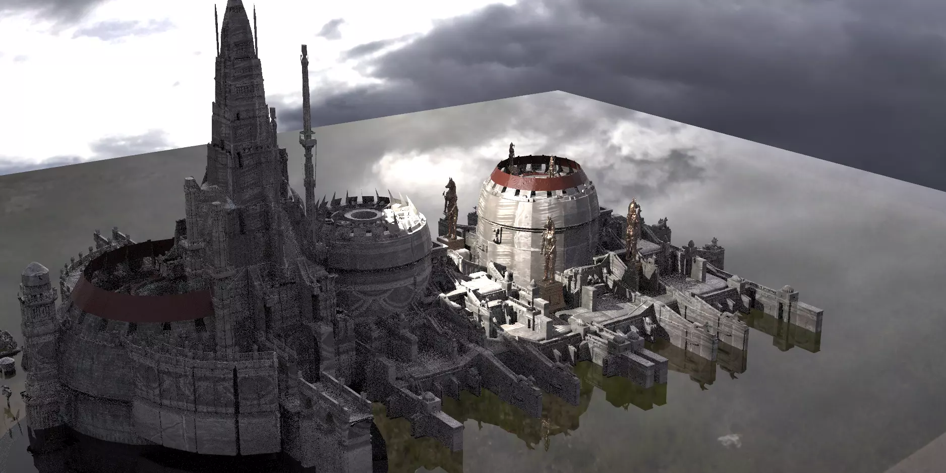 Horus Grand Arena City Kit bash 3D model_0