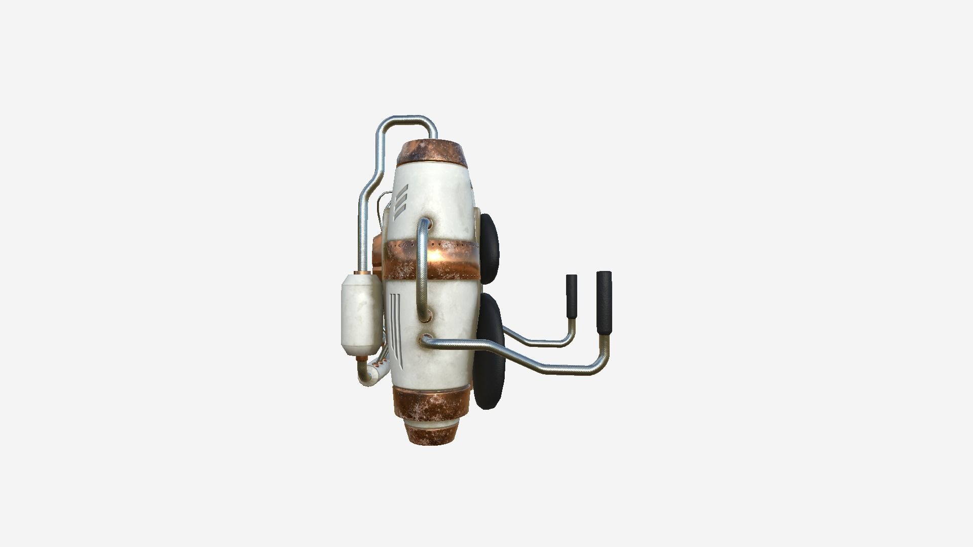 Jetpack A01 White Copper - SciFi Character Design Low-poly 3D model_3
