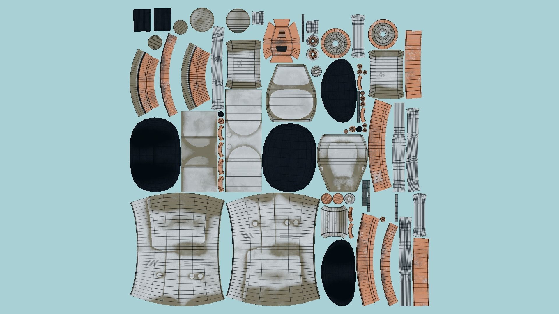 Jetpack A01 White Copper - SciFi Character Design Low-poly 3D model_5