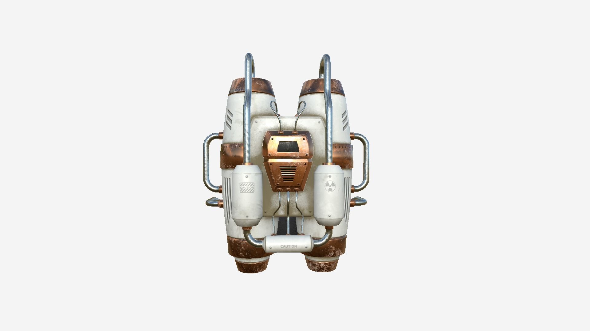 Jetpack A01 White Copper - SciFi Character Design Low-poly 3D model_1