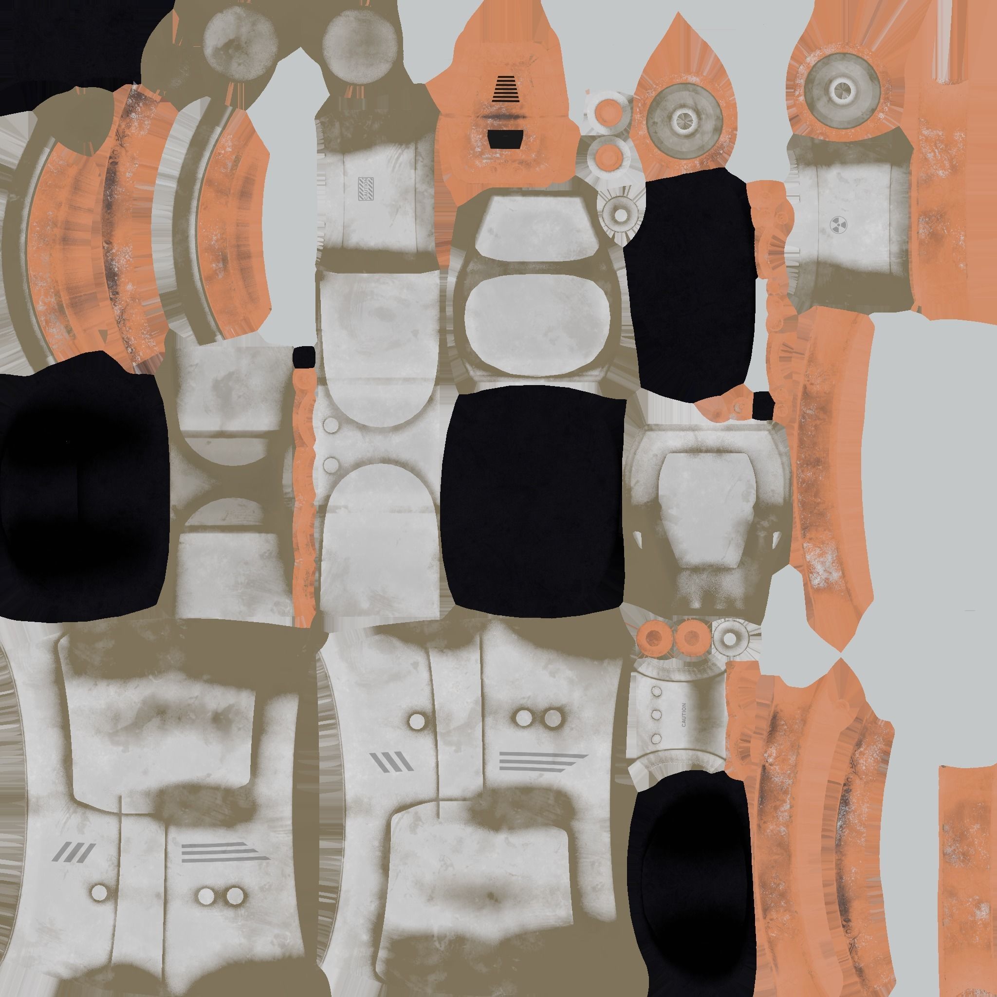 Jetpack A01 White Copper - SciFi Character Design Low-poly 3D model_19