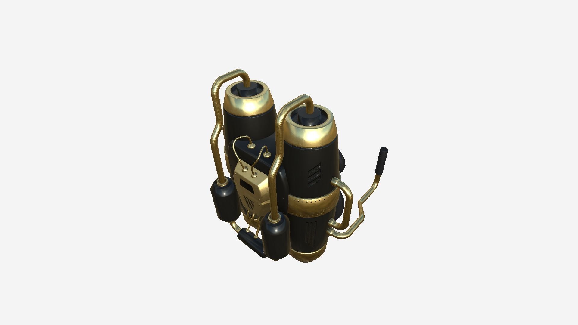 Jetpack A02 Golden Black - SciFi Character Design Low-poly 3D model_4