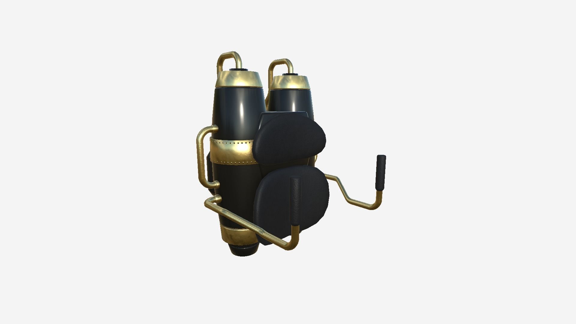 Jetpack A02 Golden Black - SciFi Character Design Low-poly 3D model_2