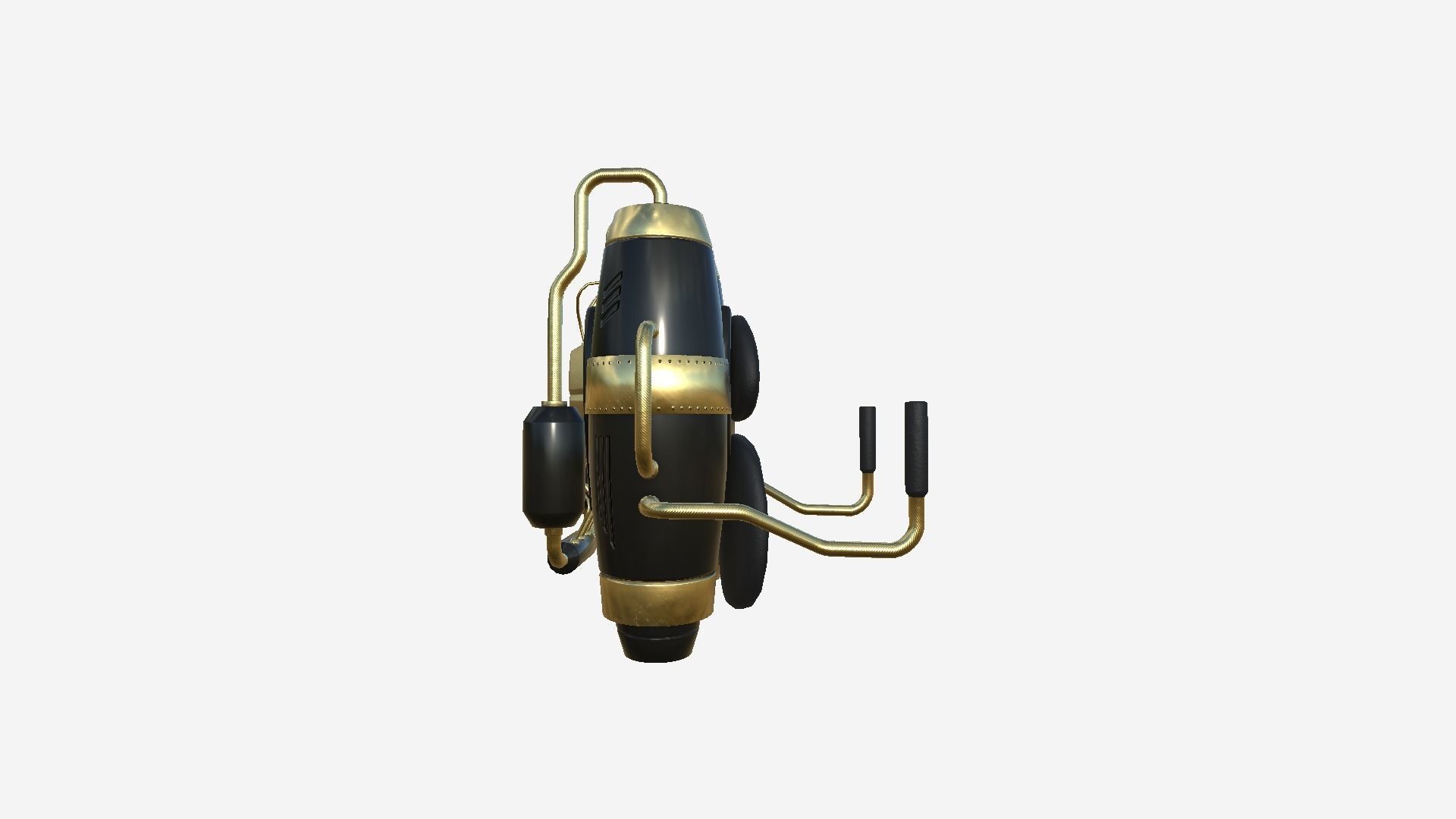 Jetpack A02 Golden Black - SciFi Character Design Low-poly 3D model_3