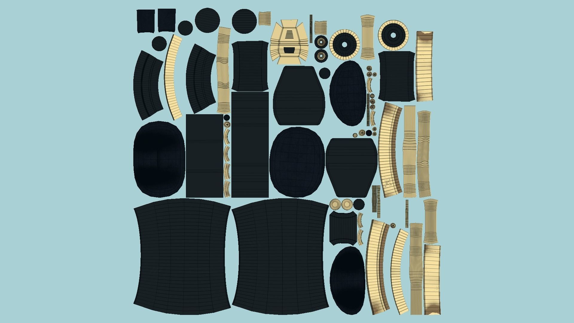 Jetpack A02 Golden Black - SciFi Character Design Low-poly 3D model_5