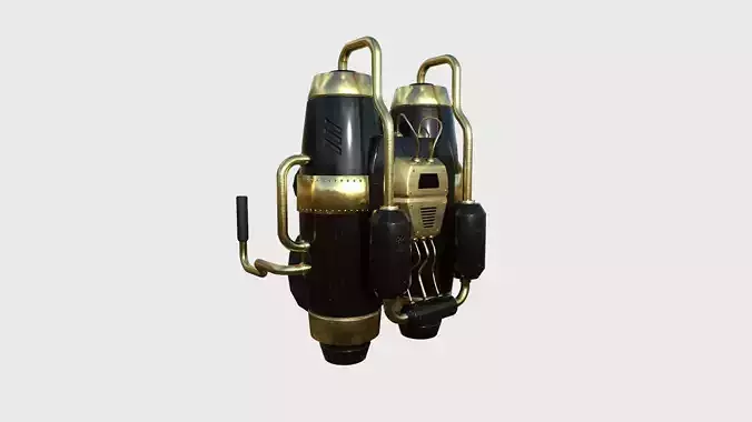 Jetpack A02 Golden Black - SciFi Character Design Low-poly 3D model