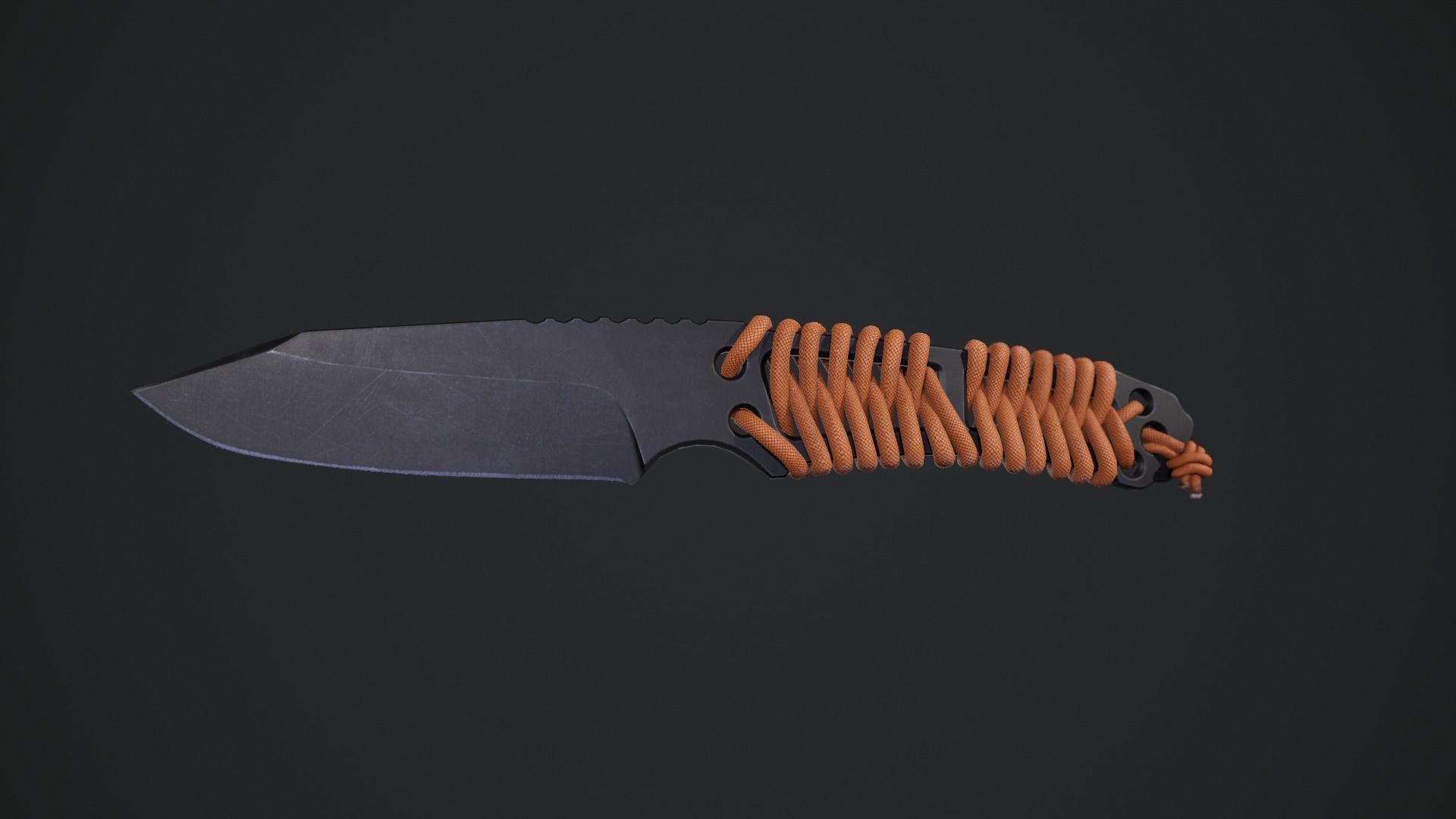 Paracord knife Low-poly 3D model_1