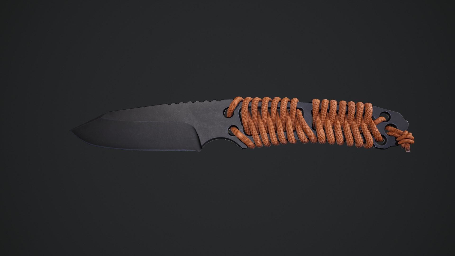 Paracord knife Low-poly 3D model_2