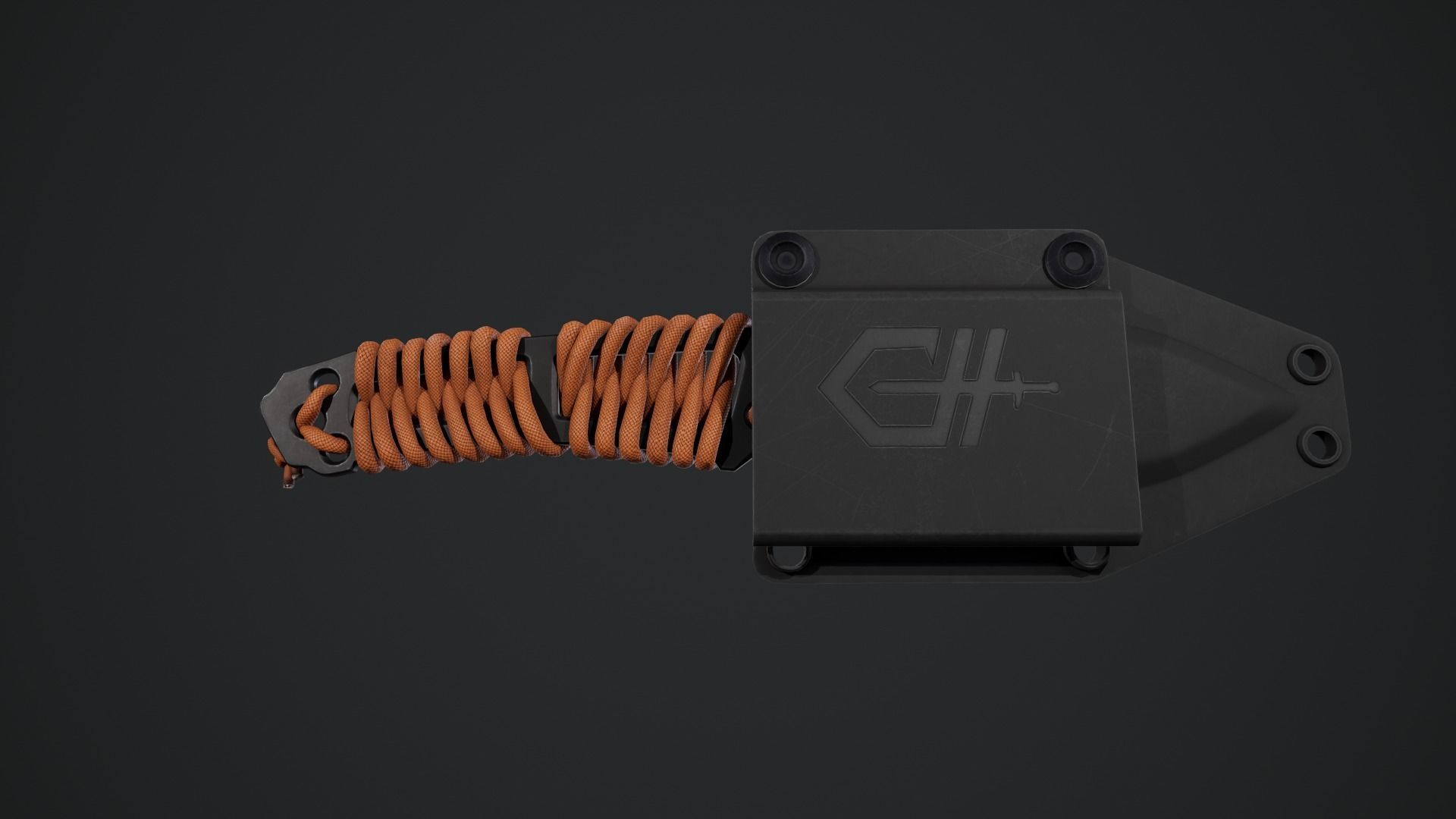Paracord knife Low-poly 3D model_13